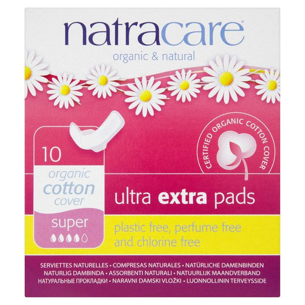 Natracare Ultra Extra Pads (Super) 有機棉倍安纖巧護翼衛生巾(日用量多/夜用10片)